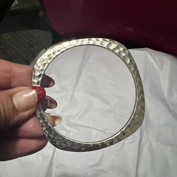 Jewelry - Silver tone hammered bangle bracelet